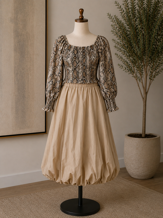 bubble midi skirt